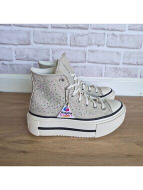 ⭐Converse Chuck Lift Double Stack Beading Sz 4.5 Mens shoes Sneaker Gray A19339C